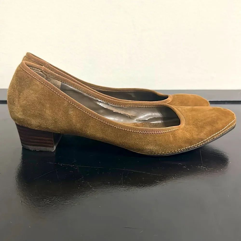 Lauren Ralph Lauren Brown Suede Block Heeled Shoes Sz 6.5